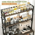 Kitchen Bakers Rack, Microwave Oven Stand With Large Wire Basket Industrial Coffee Bar Station 4 Tier Kitchen Utility Storage Shelf 8 Hooks Spice Pots Orga