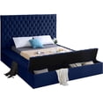 thumbnail image 2 of Bliss Navy Velvet Queen Bed (3 Boxes)-Color: Navy Velvet, Style: Contemporary, 2 of 6