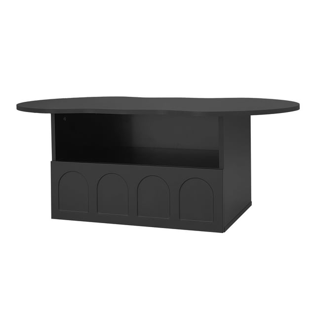 BIGWOO Table Basse Table à Thé avec Tiroirs et Compartiments de Rangement, 39.5”x23.5”x15” Noir