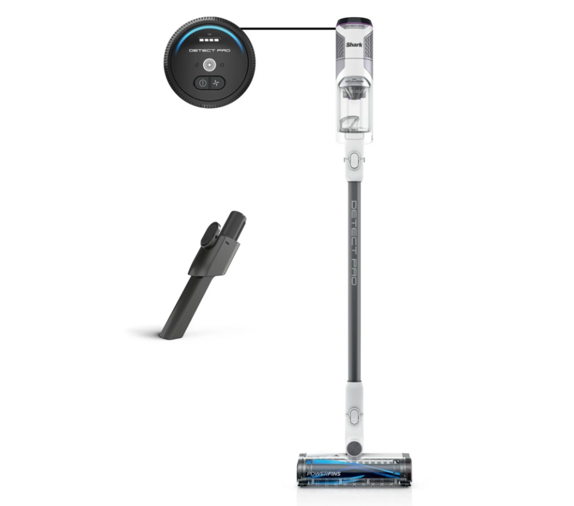 Shark Detect Pro PowerFins Cordless Stick Upright Vacuum, Ash Purple/Grey