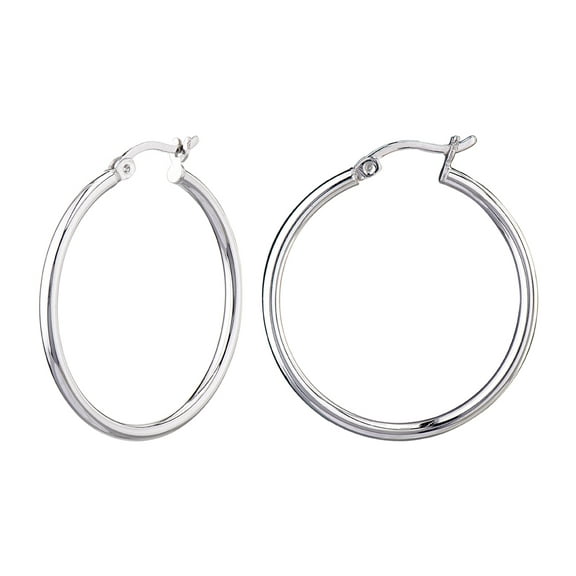 Gold & Honey 925 Sterling Silver 30mm Click-Top High Polish Hoop Earrings, Adult Female Women