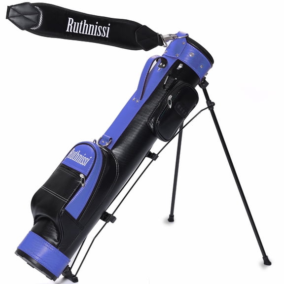 Ruthnissi Sunday Golf Bag with Stand and a Cooler Pouch，Lightweight for Driving Range Mini Course Training Practice Man Women,Travel Case Vertical Hard Shell Tube for Airlines, with Detacheble Padded