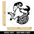 thumbnail image 2 of Capricorn Sea Goat Mythical Creature Self-Inking Rubber Stamp Ink Stamper - Sky Blue Ink - Mini 1/2 Inch, 2 of 7