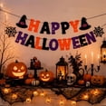 thumbnail image 4 of BSJJY 2-Pack Halloween Pennant Garland, Witch Hat Spider Web Cutout Bunting, Festive Wording Hanging Banner for Wall, Mantel, Door, Spooky Party Decor, 4 of 6