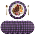 thumbnail image 5 of Ryvnso Purple Checkered Grid Pattern Round Plate Mats Dining Table Placemat Set of 4 for Holiday Decoration, 5 of 7