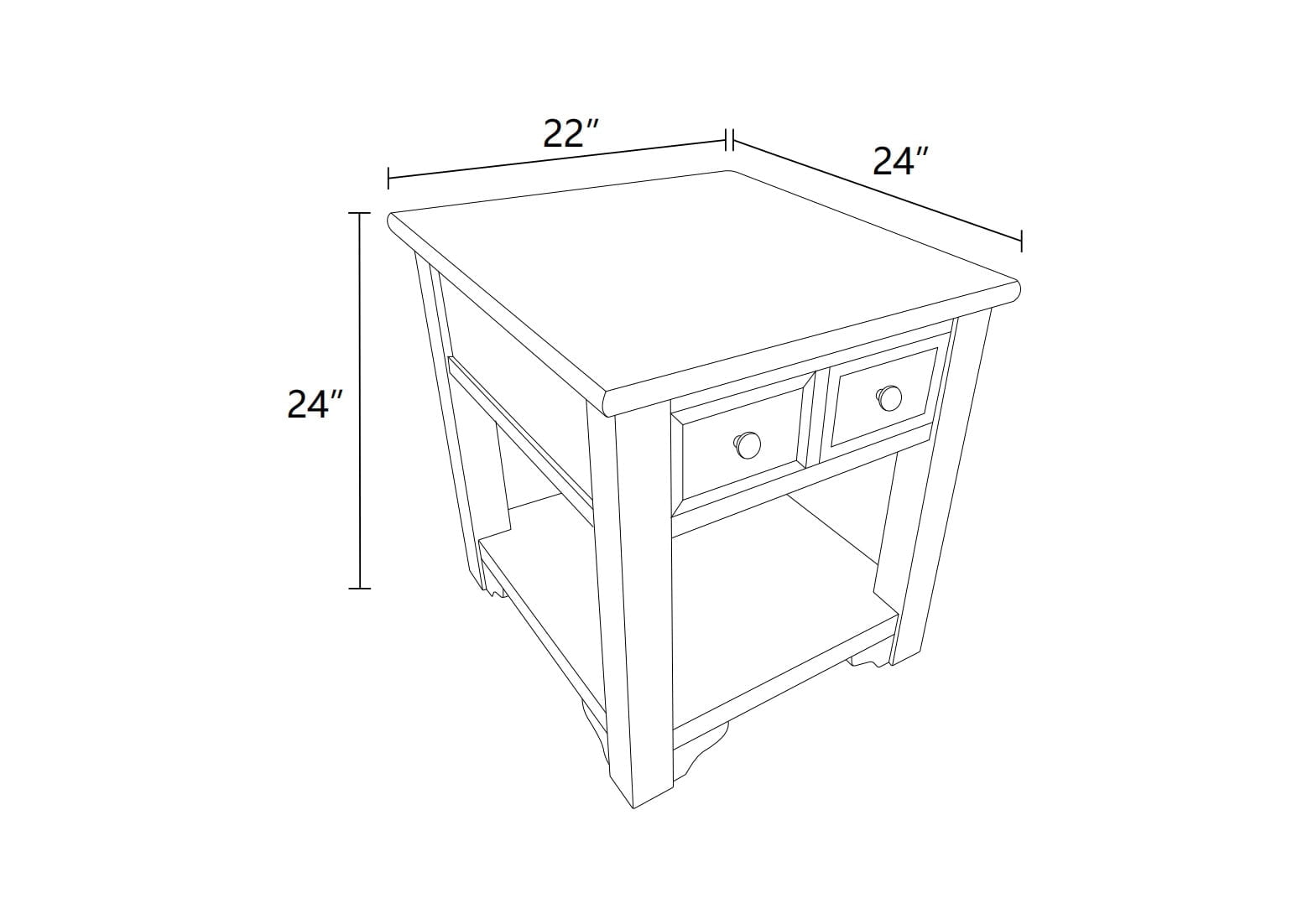 MAYEERTY Farmhouse End Table with Drawer and Shelf, Sturdy Wood Side Table for Bedroom Living Room