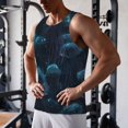 thumbnail image 6 of Haiem Ice blue light spot jellyfish Men Workout Tank Top Gym Bodybuilding Sleeveless Muscle T Shirts Athletic Tank Breathable Workout Shirt-3X-Large, 6 of 8