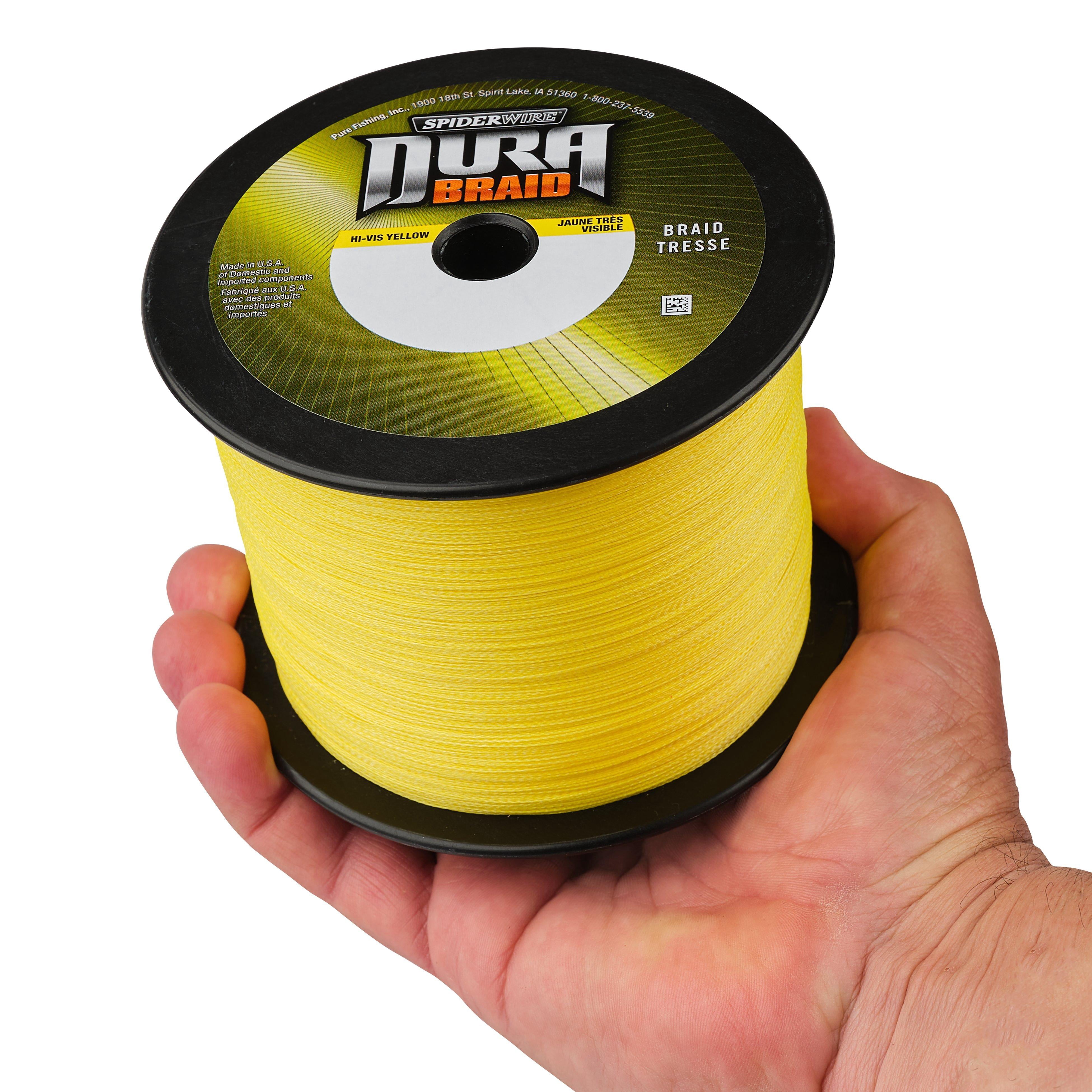 SpiderWire DuraBraid Fishing Line, Hi-Vis Yellow, 10 lb Test Strength, 3000 yd
