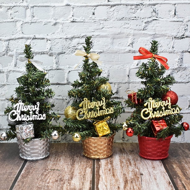 XWSHYW Aparatos de Utensilios de Cocina. Mini Árboles de Navidad Artificiales, Decoración de Escritorio de Navidad, Juego de Árboles de Navidad de Mesa, para Decoraciones de Mesa Navideñas