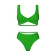 thumbnail image 4 of Daiia Green Women's Bikini Set Two Piece Swimsuit High Waisted Bikini Adjustable Straps Bikini Perfect for Beach, Pool, and Summer Vacation-, 4 of 9