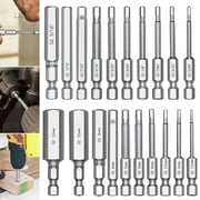 TSV Hex Head Drill Bits Set, Allen Wrench Screwdriver Drill Bit Set 1/4inch Hex Shank 2.3inch Long Drill Bits S2 Steel Magnetic Tips, Metric Hex Bits and SAE Hex Bits, 20pcs
