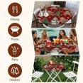 thumbnail image 7 of Red Christmas Round Tablecloth, Fitted Table Cover with Elastic for 45"-54" Round Tables, Xmas Tree Gingerbread Snowman Winter Table Cloth Outdoor Indoor Dinning Party Waterproof Tablecloths, 7 of 7