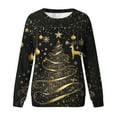 thumbnail image 4 of Fall Saving Talove Long Sleeve Shirts for Women Graphic Printed Sweatshirt Fall Fashion Must Haves Fall Tops Crewneck Casual Womens Tops Plus Size 3/4 Sleeve Christmas Shirts, 4 of 5