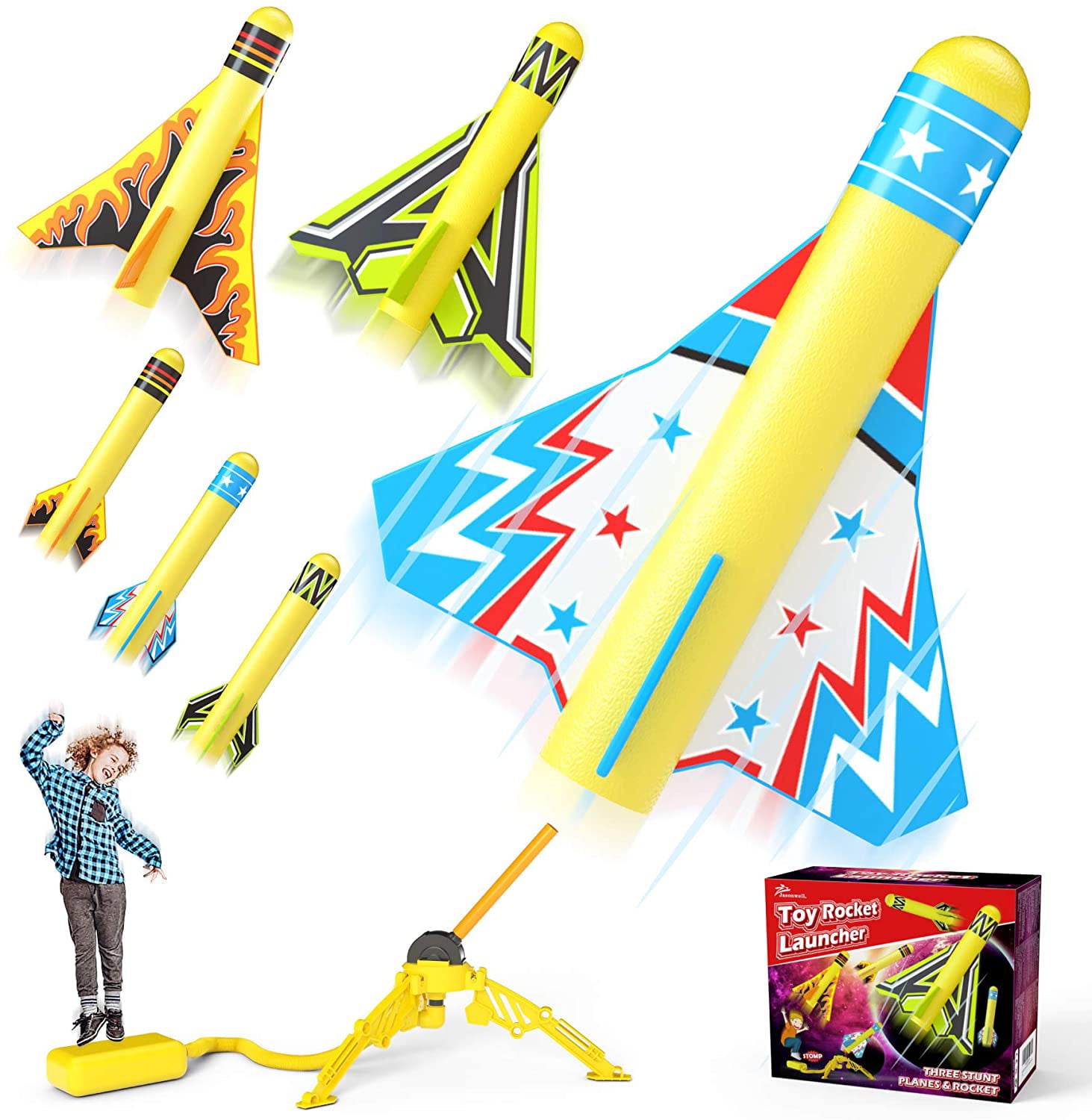 Kiddie Play Rocket Launcher for Kids to Stomp on With 6 Rockets Outdoor Toys Gif for sale online 