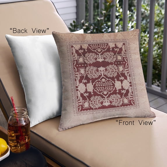 Ahgly Company Outdoor Square Mid-Century Modern Throw Pillow, 18 inch by 18 inch