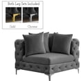 thumbnail image 4 of Meridian Furniture Tremblay Grey Velvet Corner Chair, 4 of 16