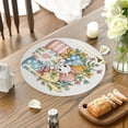 thumbnail image 4 of Antqov Easter Placemats, 14" Spring Linen Round Place Mat Cute Bunny Eggs Designs Easter Placemat for Party, Kitchen, Home & Holiday Decorations, 4 of 6