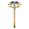 thumbnail image 3 of 2.27 ct Oval Cut Simulated Tanzanite Solitaire with Simulated Diamond Accents 18K Yellow Gold Womens Engagement Ring, 3 of 5