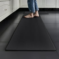 Anti Fatigue Cushion Kitchen Mat for Floor-Easy Clean, Water & Oil Proof, Anti Slip, Foam Rubber Runner Rug for Front Sink Comfort Standing(Black,17.7"×47.2")