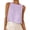 Purple, variant on Women's Casual Plaid Pattern Sleeveless Round Neck Loose Fit Crop Top Summer Fashion Tank Blouse
