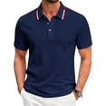 thumbnail image 2 of Men Short Sleeve Polo Shirt Athletic Breathable Classic Fit Quick Dry Performance Collared Top for Summer Sports Casual Wear, 2 of 7