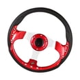 thumbnail image 2 of Volante deportivo de carreras para coche, derrape, aluminio PU, 320 mm, volante de carreras, coche rojo, 2 of 9