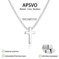 thumbnail image 4 of APSVO S925 Sterling Silver Plated Cross Necklaces for Women Girls Cross Pendant Chain Catholic Religious Christian Birthday Graduation Jewelry Gifts Teen Her Adults Mom Wife Daughter Kids Age Ideas, 4 of 6