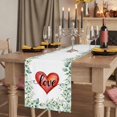 thumbnail image 2 of Table Runners 70 Inches Long Dress Scarves, Valentines Day Farmhouse Coffee/Dining/Kitchen Table Decor, Holiday Table Runner, Red Love Heart Romantic Eucalyptus Leaves 13x70 Inch, 2 of 9