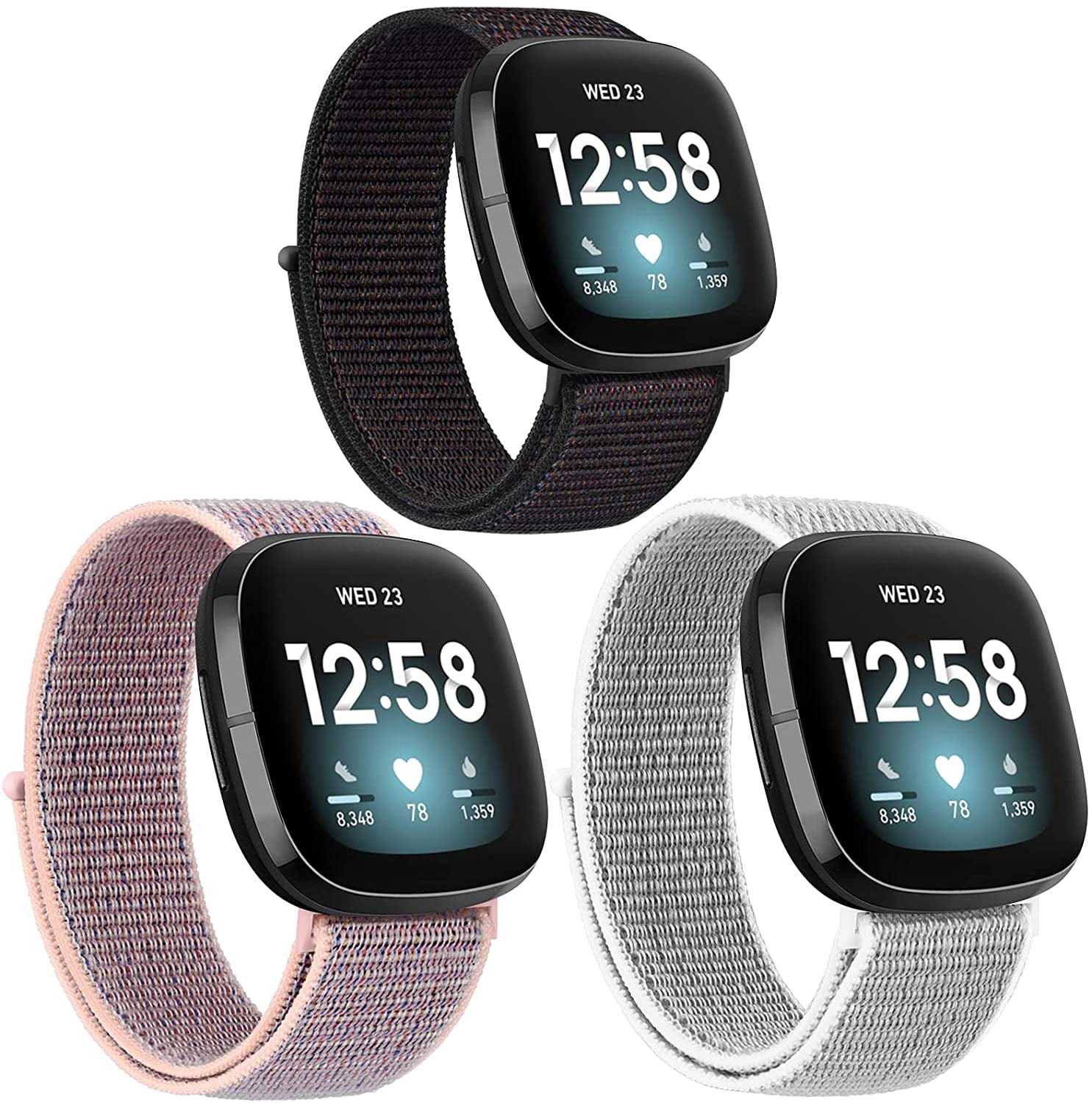 Vanjua Silikon Armband Für Fitbit Versa 2 / Versa / Lite / SE – 3 Stück, Atmungsaktiv, Weich, Mit Magnetverschluss, Für Damen & Herren