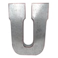 thumbnail image 4 of Huge 20" Metal Letter "U" Wall Decor, Silver with Rusted Edges, Galvanized Wall Mountable Decoration for Country, Mid-Century, or Farmhouse Themed Room or Event, 4 of 6