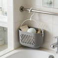thumbnail image 4 of Portable Hanging Bath Basket, Ventilated Shower Caddy With Rotating Hook, No-Drill Bathroom Storage Organizer For Tub, Shower & Kitchen Use White-32Cm, 4 of 4