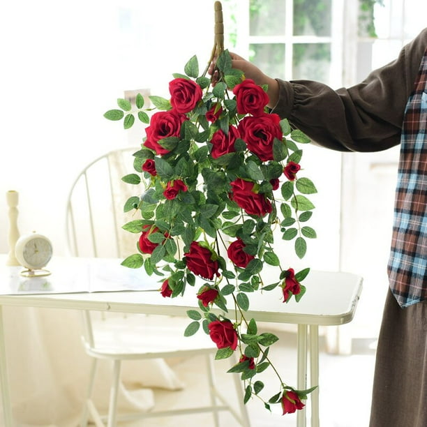 AK-XING 2 plantas de flores de rosas falsas, plantas artificiales para AK-XING 2 plantas de flores de rosas falsas, plantas artificiales para