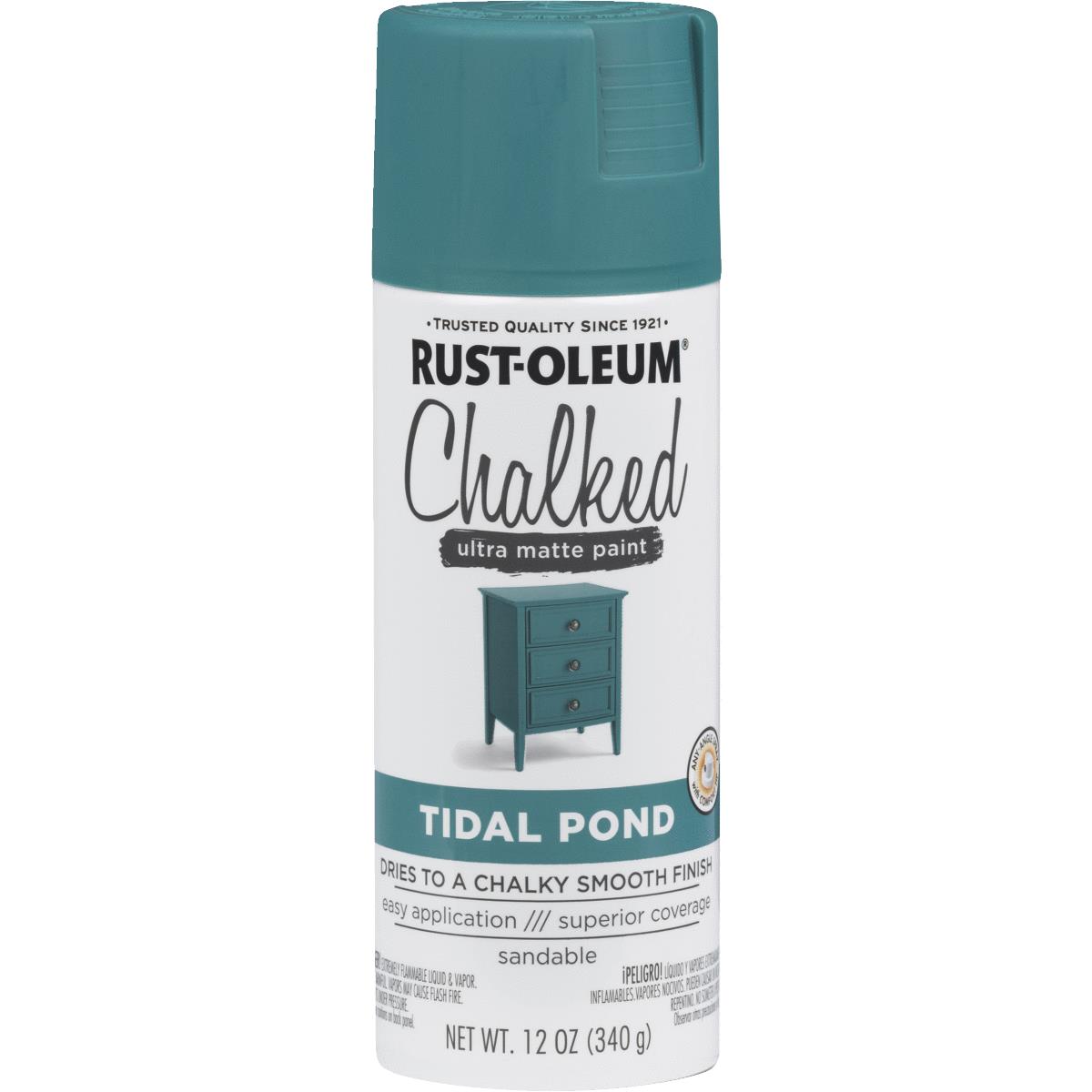 Rust-Oleum Chalked Ultra Matte Paint, Aerosol 12 oz Tidal Pond- 302597 (6-PACK)