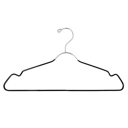 24-Pack Metal Hangers with Shoulder Notch - Heavy Duty Wire Clothes Hangers, Ultra-Thin Stainless Steel, Non-Slip, Space-Saving Coat Hangers for Home, and Hotels - Rust-Resistant and Durable