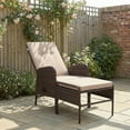 thumbnail image 2 of Outsunny Ensemble de Conversation en Osier d'Extérieur avec Fauteuil Inclinable, Tabouret, 2 of 10