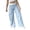 #05 Sky Blue 【ONE STYLE, EVERY COLOR, ANY OCCASION】, variant on Women's Striped Print Elastic Waist Long Pants Trousers Slacks Casual Lounge Wear Soft Stretchy Flowy Wide Leg Bottoms for Daily Office Travel Essentials | Aestivo,Black L