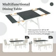 thumbnail image 6 of 6-Piece Extendable Wood Dining Table Set with Upholstered Chairs & 1 Bench, Rectangular Wood Dining Table Set with 2 Removable Leaves, Suitable for Living Room, Cafe, Hotel (Gray&White), 6 of 9