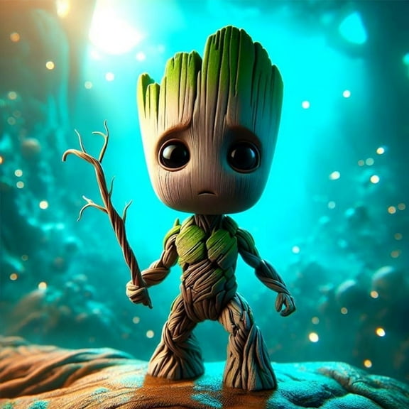 Groot DIY 5D Diamond Digital Painting Kit Crystal Rhinestone Embroidery Cross-stitch artwork Crafts Canvas wall decoration Birthday gift 12 X 12 inches