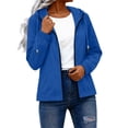 thumbnail image 4 of Enjoytime Rain Coats For Women Lightweight Waterproof Hooded Rain Jacket Outdoor Hiking Travel Windbreaker With Packable, 4 of 8