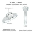 thumbnail image 6 of Rosec Jewels Certified Moissanite Round Engagement Ring with Side Stones - 8 mm Moissanite Solitaire Ring - 2 Ct - D-VS1 Quality, 10K White Gold, US 7.50, 6 of 9