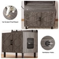 thumbnail image 5 of ROGALIS 55'' Cat Litter Box Enclosure with 2 Shelves and Charging Sockets, Wooden Cat House Hidden Litter Box Furniture, Large Indoor Cabinet for Livingroom and Entryway, Gray, 5 of 7