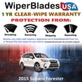 thumbnail image 2 of 2015 Subaru Forester Beam Wiper Blades Wipers w/1yr Warranty (Set of 2) (WiperBladesUSA), 2 of 5