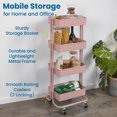 thumbnail image 3 of 4-Tier Metal Rolling Utility Storage Cart, Multipurpose Organization, 3 of 9