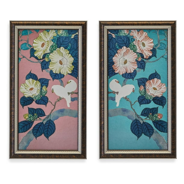 Camilia Birds Wall Art Set Of 2 By Drew Barrymore Flower Home Walmart Com Walmart Com
