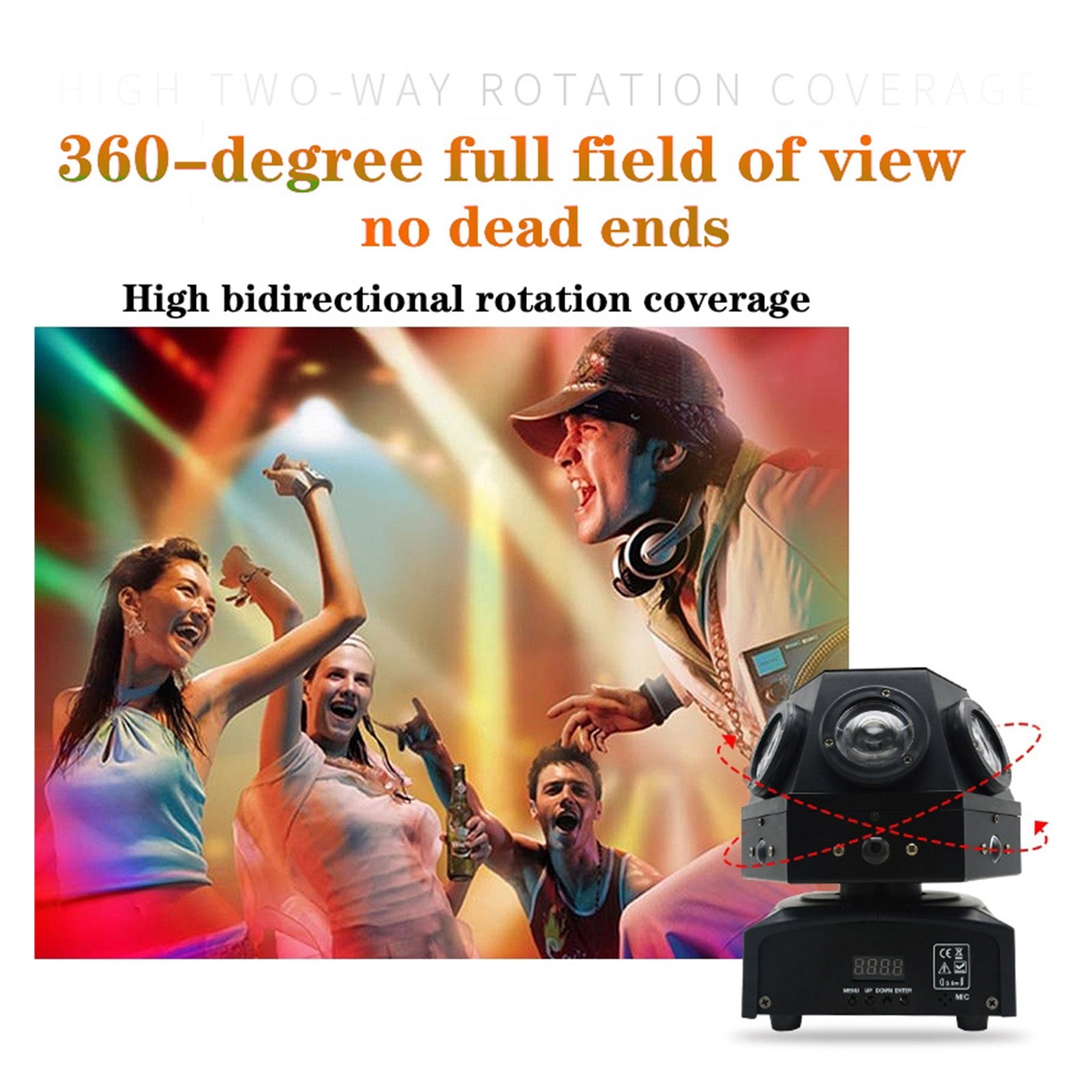 Professional 60W Moving Head Strobe Beam Light Projector Christmas LED Lighting DMX512 Music DJ Disco Lights For Home