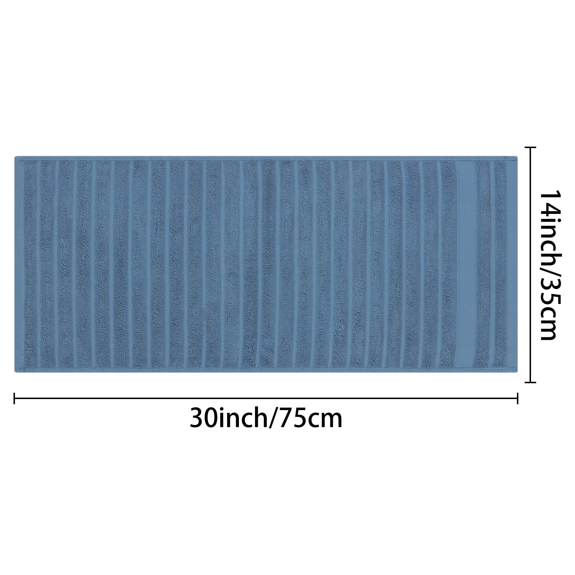 Unique Bargains Cotton Hand Towels Striped Pattern Decorative Towel Blue White 14" x 30"