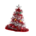 thumbnail image 4 of Sombrero de de Navidad Juego de rol Adorable disfraz Oropel Accesorios fotográficos Decoración navideña Luz roja plateada, 4 of 9