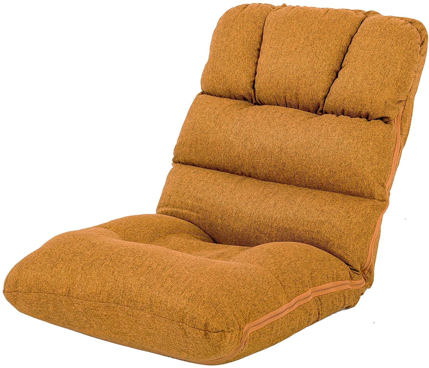 Indoor Adjustable Floor Chair 5-Position Folding Padded Gaming Sofa Brown 
