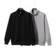 thumbnail image 3 of Heavyweight solid color stand-up collar zip-up cardigan jacket for men, autumn fashion, simple sporty casual double zip-up sweatshirt, 3 of 4