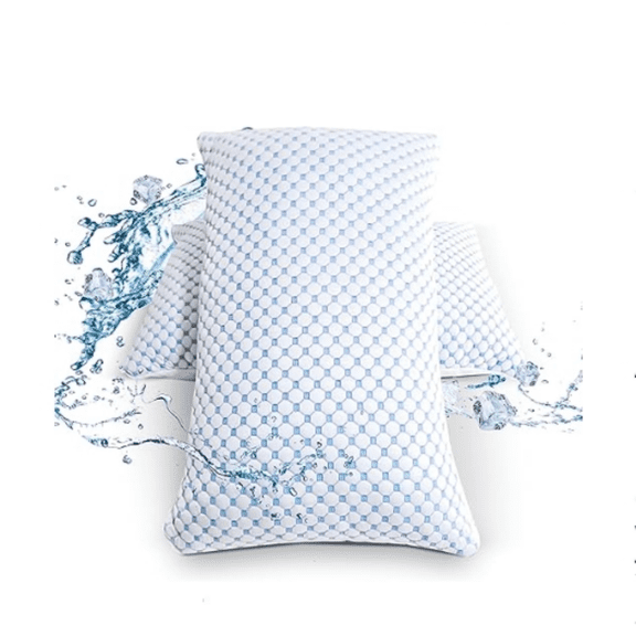 Rayon Derived from Bamboo Pillow for , Hypoallergenic, Adjustable Memory Foam Bed Pillows, Removable Cover, (Queen 2 Pack)